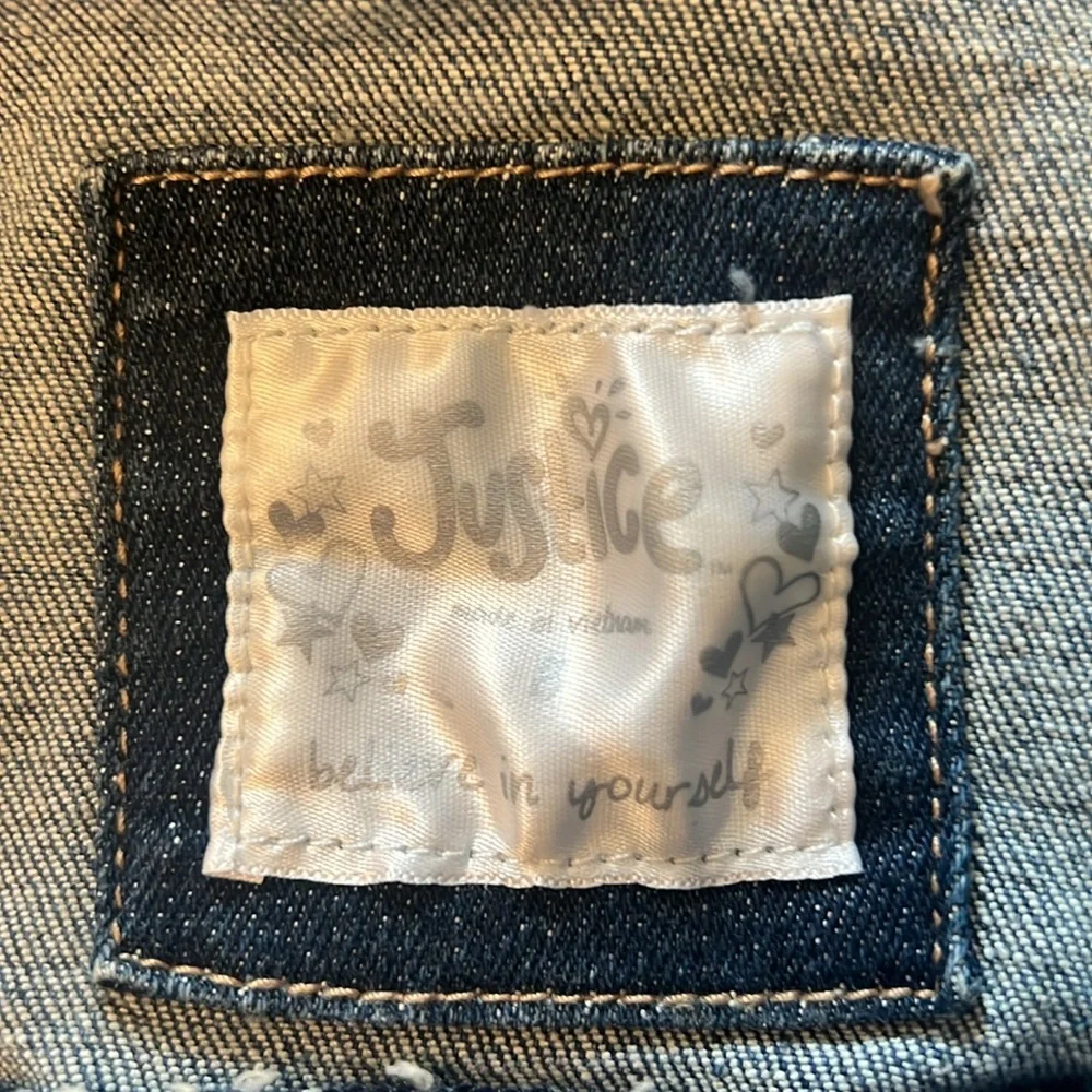 Justice Girls Distressed Jean Jacket Size 8